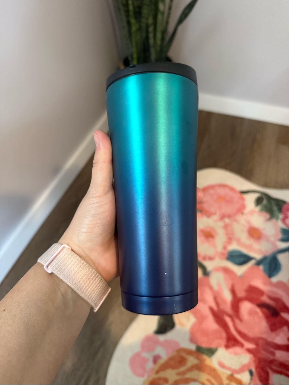 Starbucks Teal-to-Navy Ombre Travel Tumbler with Black Lid- 16 oz - Picture 3 of 7
